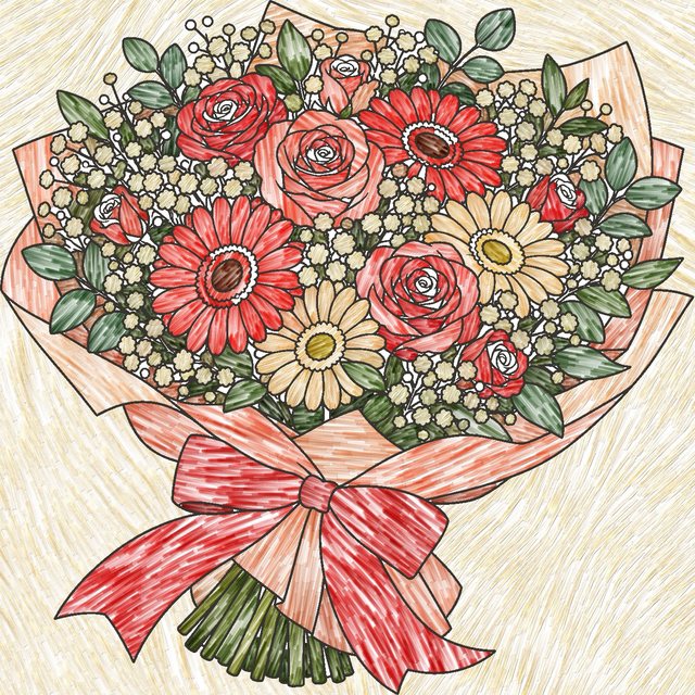花束の塗り絵